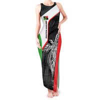Personalised PNG Southern Highlands Province Tank Maxi Dress Bird of Paradise Tattoo Flag Motif LT9 Women Red - Polynesian Pride