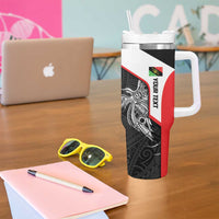 Personalised PNG Southern Highlands Province Tumbler With Handle Bird of Paradise Tattoo Flag Motif LT9 - Polynesian Pride