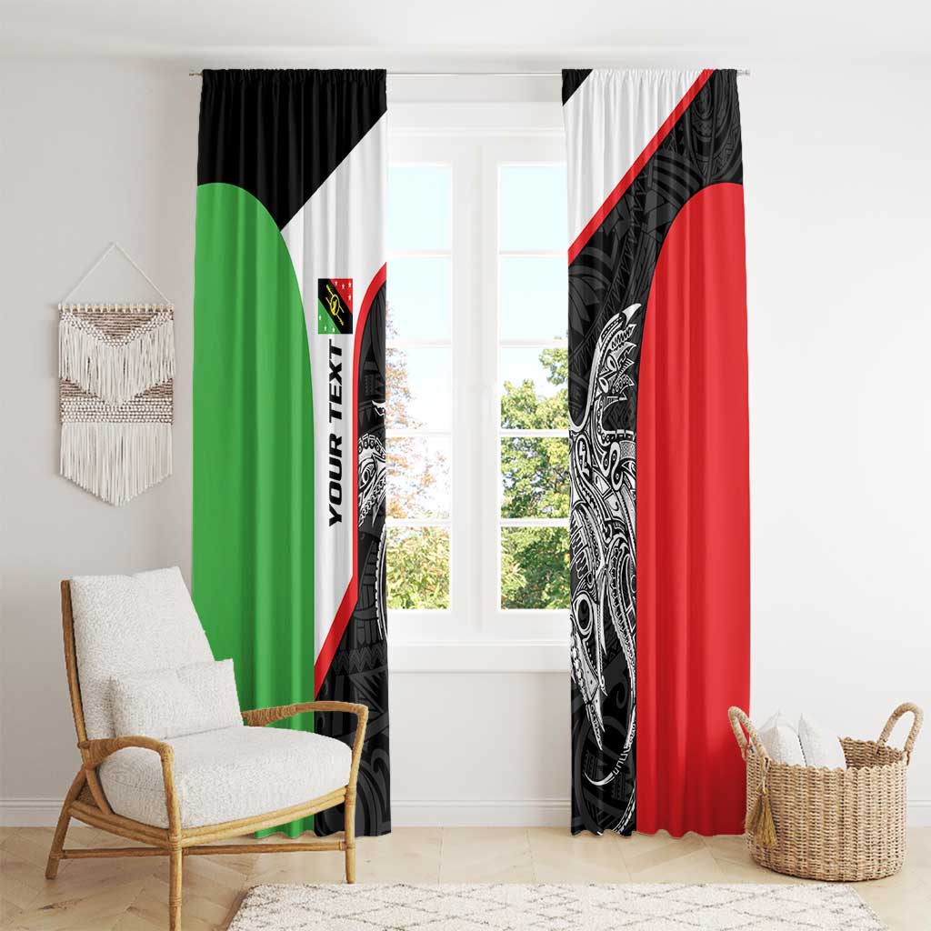 Personalised PNG Southern Highlands Province Window Curtain Bird of Paradise Tattoo Flag Motif LT9 - Polynesian Pride