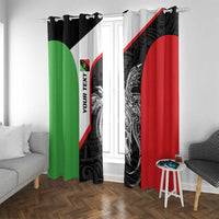 Personalised PNG Southern Highlands Province Window Curtain Bird of Paradise Tattoo Flag Motif LT9 With Grommets Red - Polynesian Pride