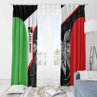 Personalised PNG Southern Highlands Province Window Curtain Bird of Paradise Tattoo Flag Motif LT9 - Polynesian Pride