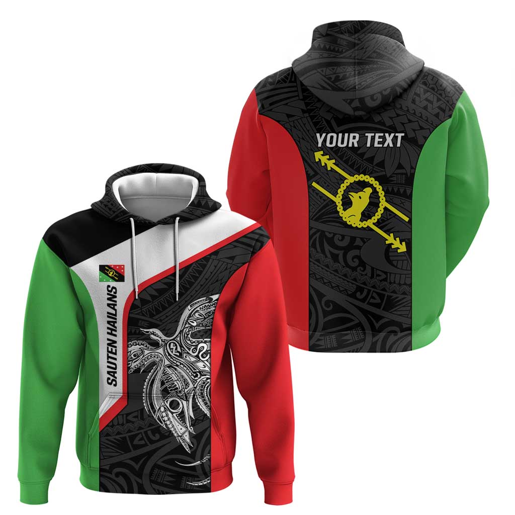 Personalised PNG Southern Highlands Province Zip Hoodie Bird of Paradise Tattoo Flag Motif LT9 - Polynesian Pride