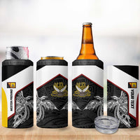 Personalised PNG Western Province 4 in 1 Can Cooler Tumbler Bird of Paradise Tattoo Flag Motif LT9 - Polynesian Pride