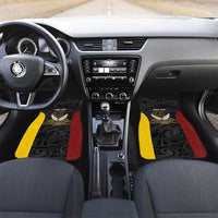 Personalised PNG Western Province Car Mats Bird of Paradise Tattoo Flag Motif LT9 Set 2pcs - Front Red - Polynesian Pride