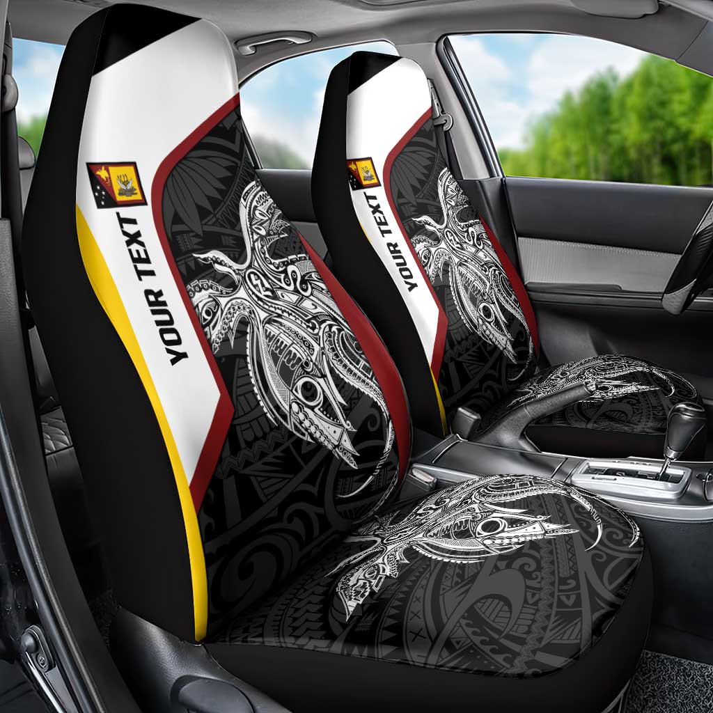 Personalised PNG Western Province Car Seat Cover Bird of Paradise Tattoo Flag Motif LT9 - Polynesian Pride