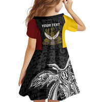 Personalised PNG Western Province Family Matching Mermaid Dress and Hawaiian Shirt Bird of Paradise Tattoo Flag Motif LT9 - Polynesian Pride