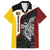 Personalised PNG Western Province Family Matching Off The Shoulder Long Sleeve Dress and Hawaiian Shirt Bird of Paradise Tattoo Flag Motif - Polynesian Pride
