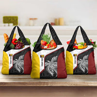 Personalised PNG Western Province Grocery Bag Bird of Paradise Tattoo Flag Motif LT9 3-pack One Size Red - Polynesian Pride