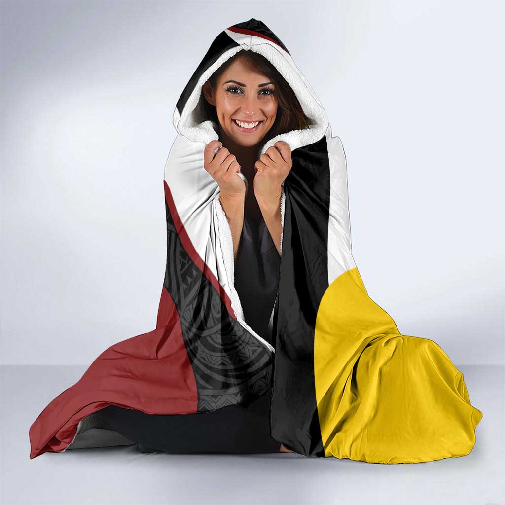 Personalised PNG Western Province Hooded Blanket Bird of Paradise Tattoo Flag Motif LT9 - Polynesian Pride