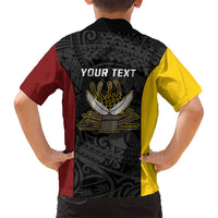 Personalised PNG Western Province Kid Hawaiian Shirt Bird of Paradise Tattoo Flag Motif LT9 - Polynesian Pride
