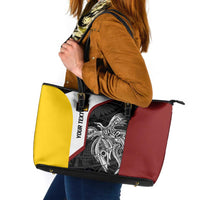 Personalised PNG Western Province Leather Tote Bag Bird of Paradise Tattoo Flag Motif LT9 Red - Polynesian Pride