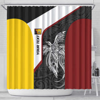 Personalised PNG Western Province Shower Curtain Bird of Paradise Tattoo Flag Motif LT9 - Polynesian Pride