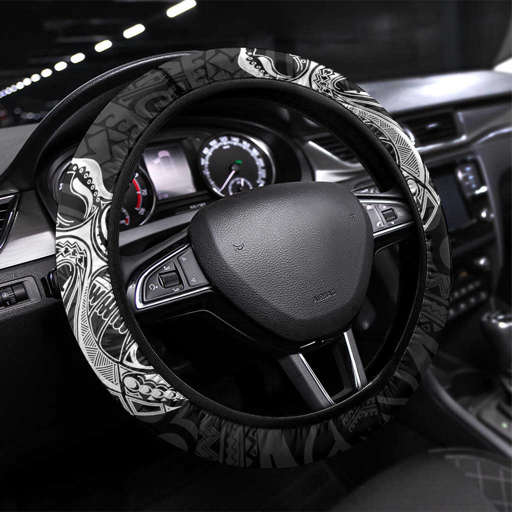 PNG Western Province Steering Wheel Cover Bird of Paradise Tattoo Flag Motif LT9 Universal Fit Red - Polynesian Pride