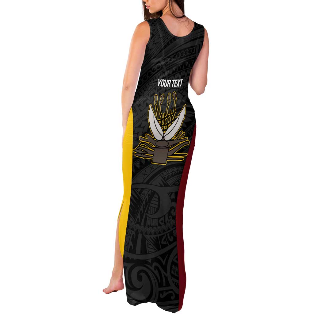 Personalised PNG Western Province Tank Maxi Dress Bird of Paradise Tattoo Flag Motif LT9 - Polynesian Pride