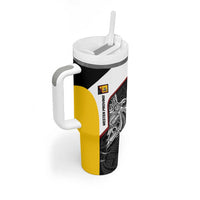 Personalised PNG Western Province Tumbler With Handle Bird of Paradise Tattoo Flag Motif LT9 - Polynesian Pride