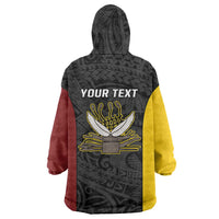 Personalised PNG Western Province Wearable Blanket Hoodie Bird of Paradise Tattoo Flag Motif LT9 - Polynesian Pride