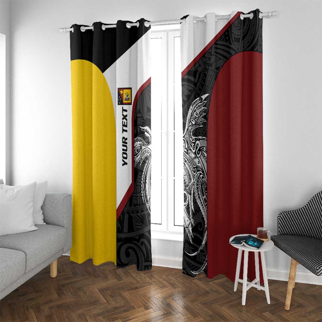 Personalised PNG Western Province Window Curtain Bird of Paradise Tattoo Flag Motif - Polynesian Pride