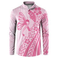 Pacific Girl and Butterfly Cancer Ribbon Personalised Button Sweatshirt