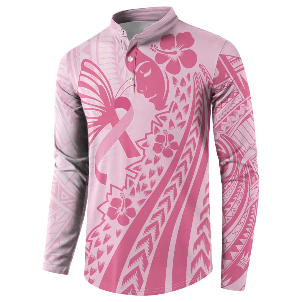 Pacific Girl and Butterfly Cancer Ribbon Personalised Button Sweatshirt