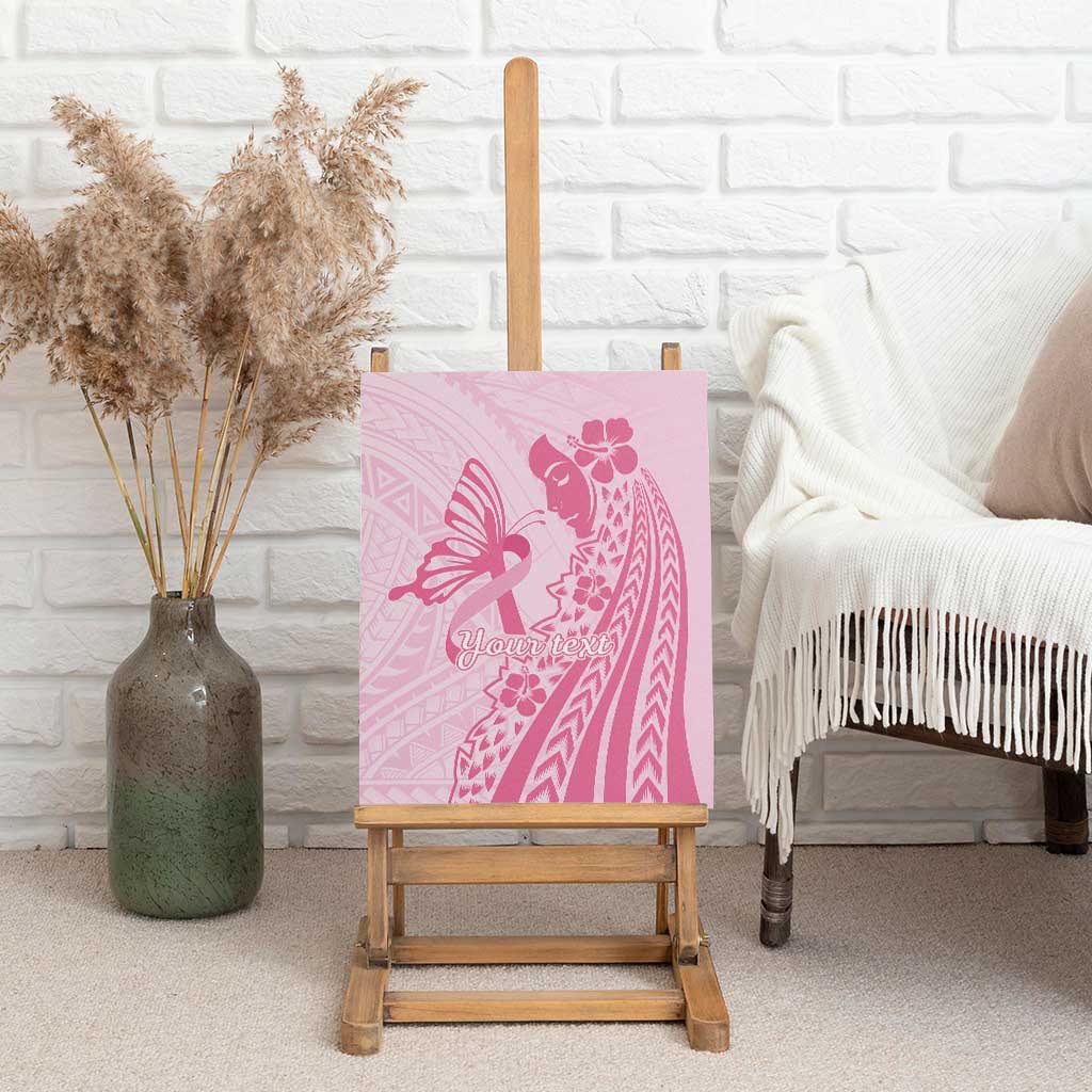 Pacific Girl and Butterfly Cancer Ribbon Personalised Canvas Wall Art