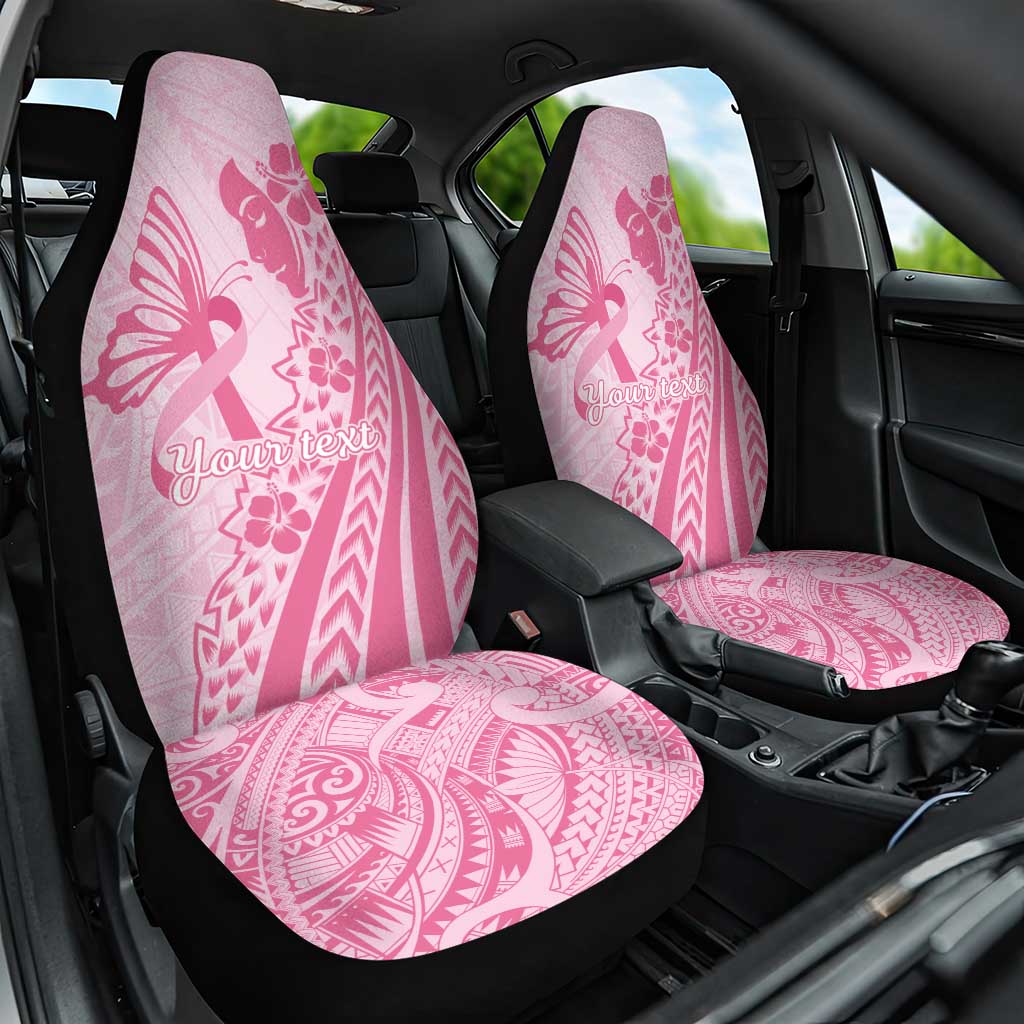 Pacific Girl and Butterfly Cancer Ribbon Personalised Car Seat Cover LT9 One Size Pink - Polynesian Pride