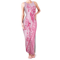 Pacific Girl and Butterfly Cancer Ribbon Personalised Family Matching Tank Maxi Dress and Hawaiian Shirt LT9 Mom's Dress Pink - Polynesian Pride
