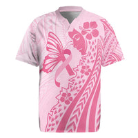 Pacific Girl and Butterfly Cancer Ribbon Personalised Rugby Jersey LT9 Pink - Polynesian Pride
