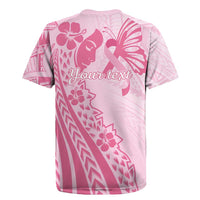 Pacific Girl and Butterfly Cancer Ribbon Personalised Rugby Jersey LT9 - Polynesian Pride