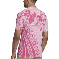 Pacific Girl and Butterfly Cancer Ribbon Personalised Rugby Jersey LT9 - Polynesian Pride