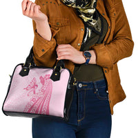 Pacific Girl and Butterfly Cancer Ribbon Personalised Shoulder Handbag