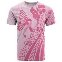 Pacific Girl and Butterfly Cancer Ribbon Personalised T Shirt