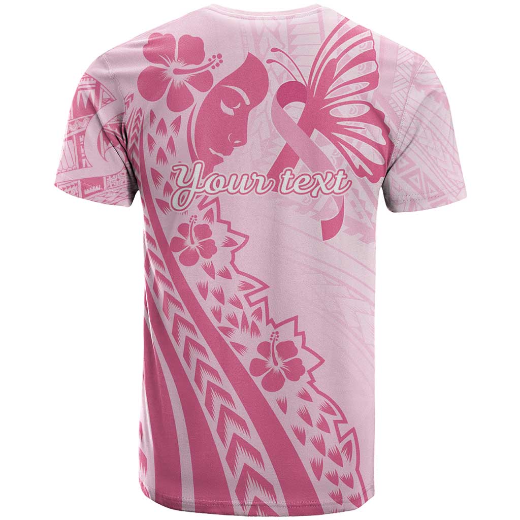 Pacific Girl and Butterfly Cancer Ribbon Personalised T Shirt