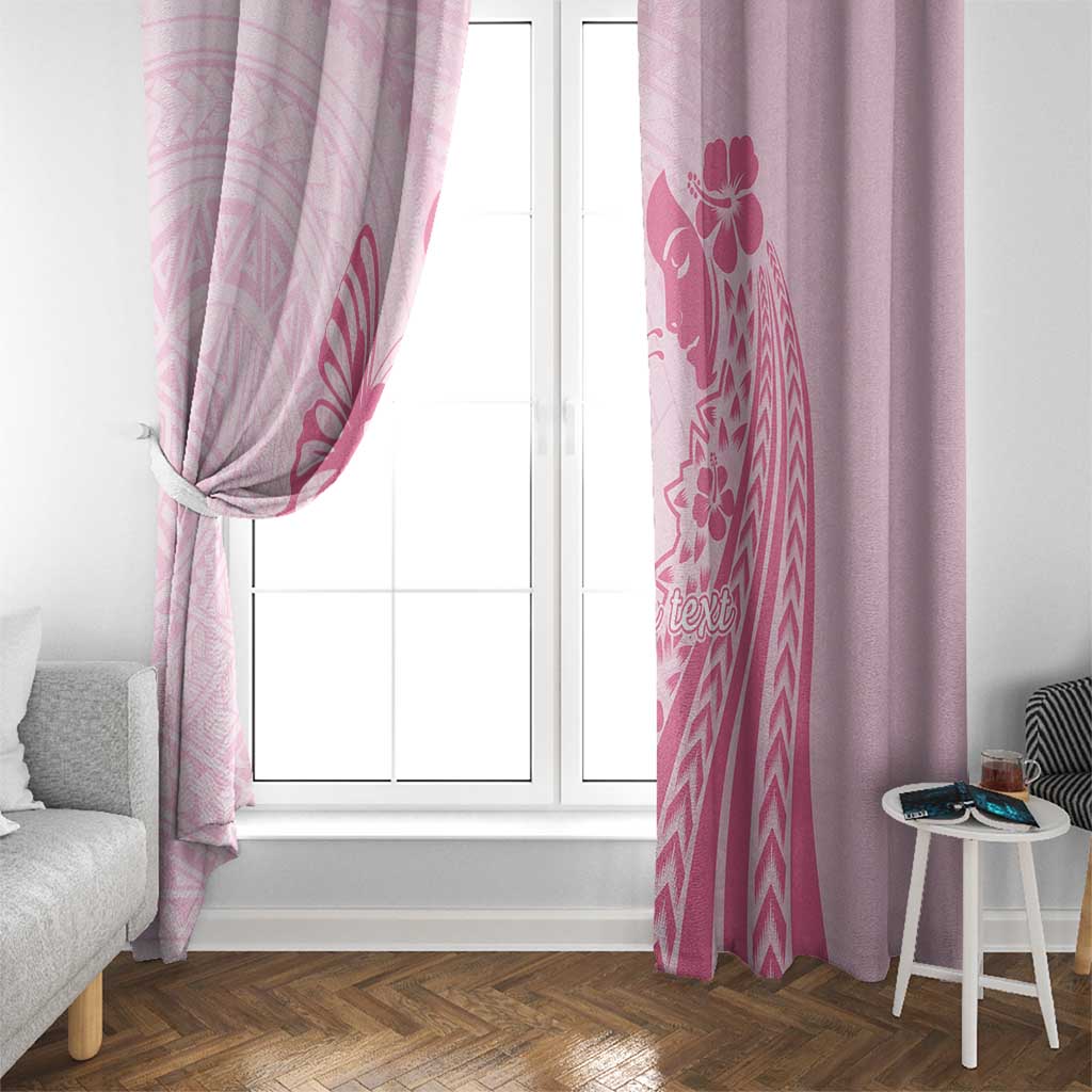 Pacific Girl and Butterfly Cancer Ribbon Personalised Window Curtain