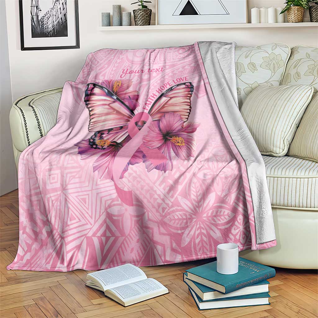 Faith Hope Love Butterfly Ribbon Personalised Blanket LT9 Pink - Polynesian Pride