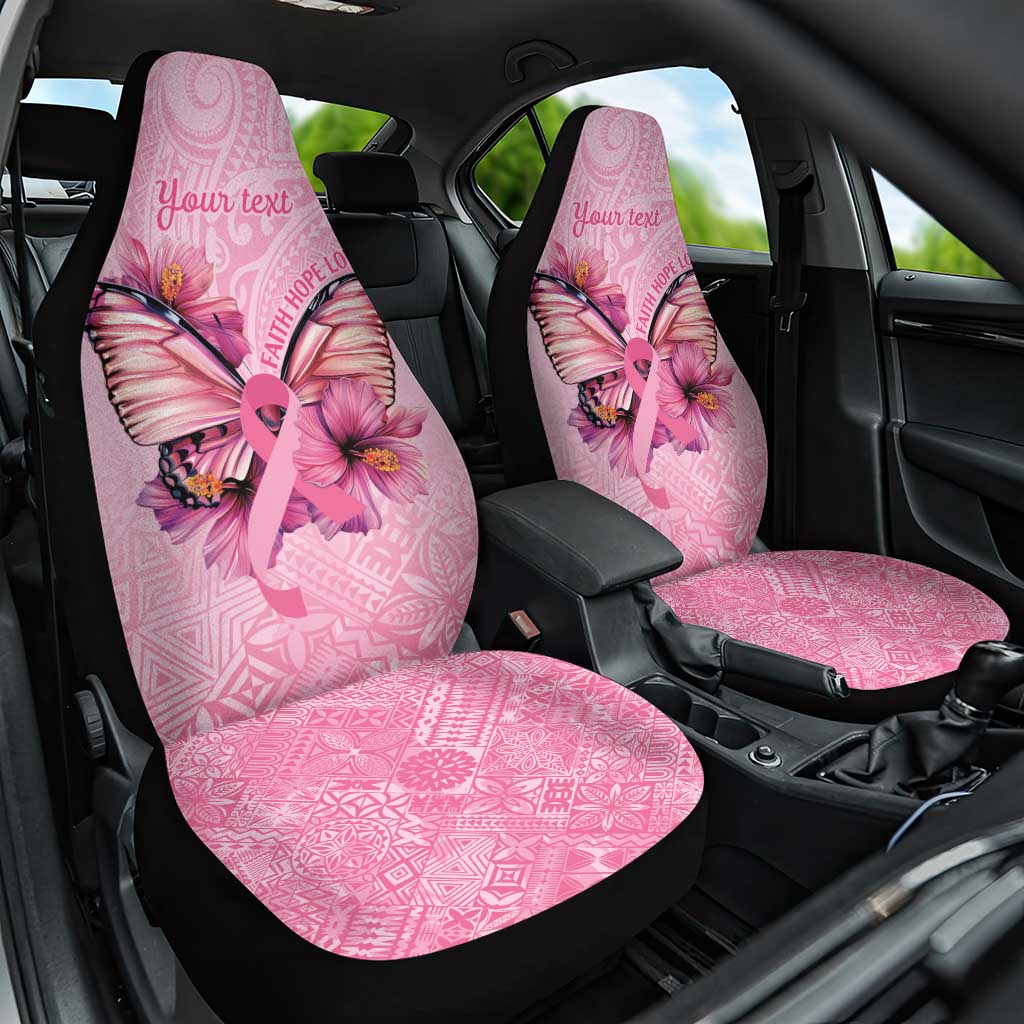 Faith Hope Love Butterfly Ribbon Personalised Car Seat Cover LT9 One Size Pink - Polynesian Pride