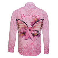 Faith Hope Love Butterfly Ribbon Personalised Family Matching Off Shoulder Maxi Dress and Hawaiian Shirt LT9 - Polynesian Pride
