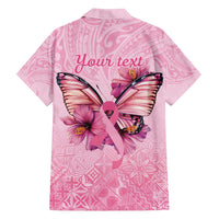 Faith Hope Love Butterfly Ribbon Personalised Family Matching Off Shoulder Short Dress and Hawaiian Shirt LT9 - Polynesian Pride