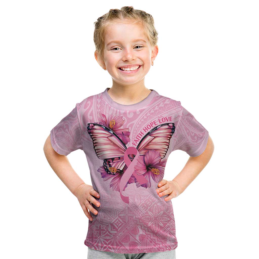 Faith Hope Love Butterfly Ribbon Personalised Kid T Shirt