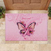 Faith Hope Love Butterfly Ribbon Personalised Rubber Doormat