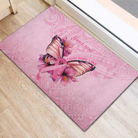 Faith Hope Love Butterfly Ribbon Personalised Rubber Doormat