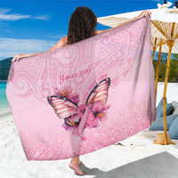 Faith Hope Love Butterfly Ribbon Personalised Sarong LT9 One Size 44 x 66 inches Pink - Polynesian Pride