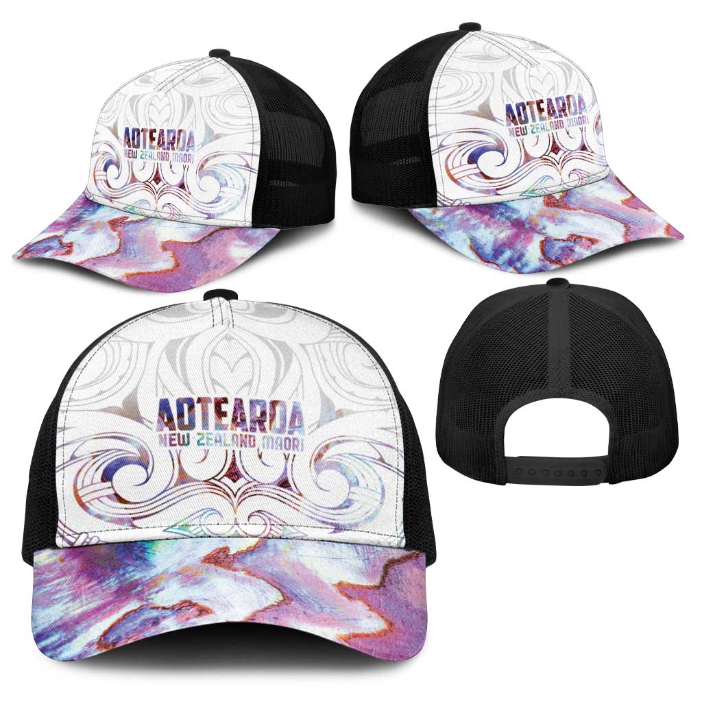 New Zealand Aotearoa Baseball Net Cap Pink Maori Papua Shell Indigenous - Polynesian Pride
