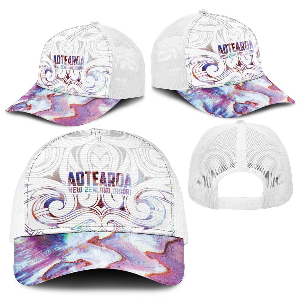 New Zealand Aotearoa Baseball Net Cap Pink Maori Papua Shell Indigenous - Polynesian Pride