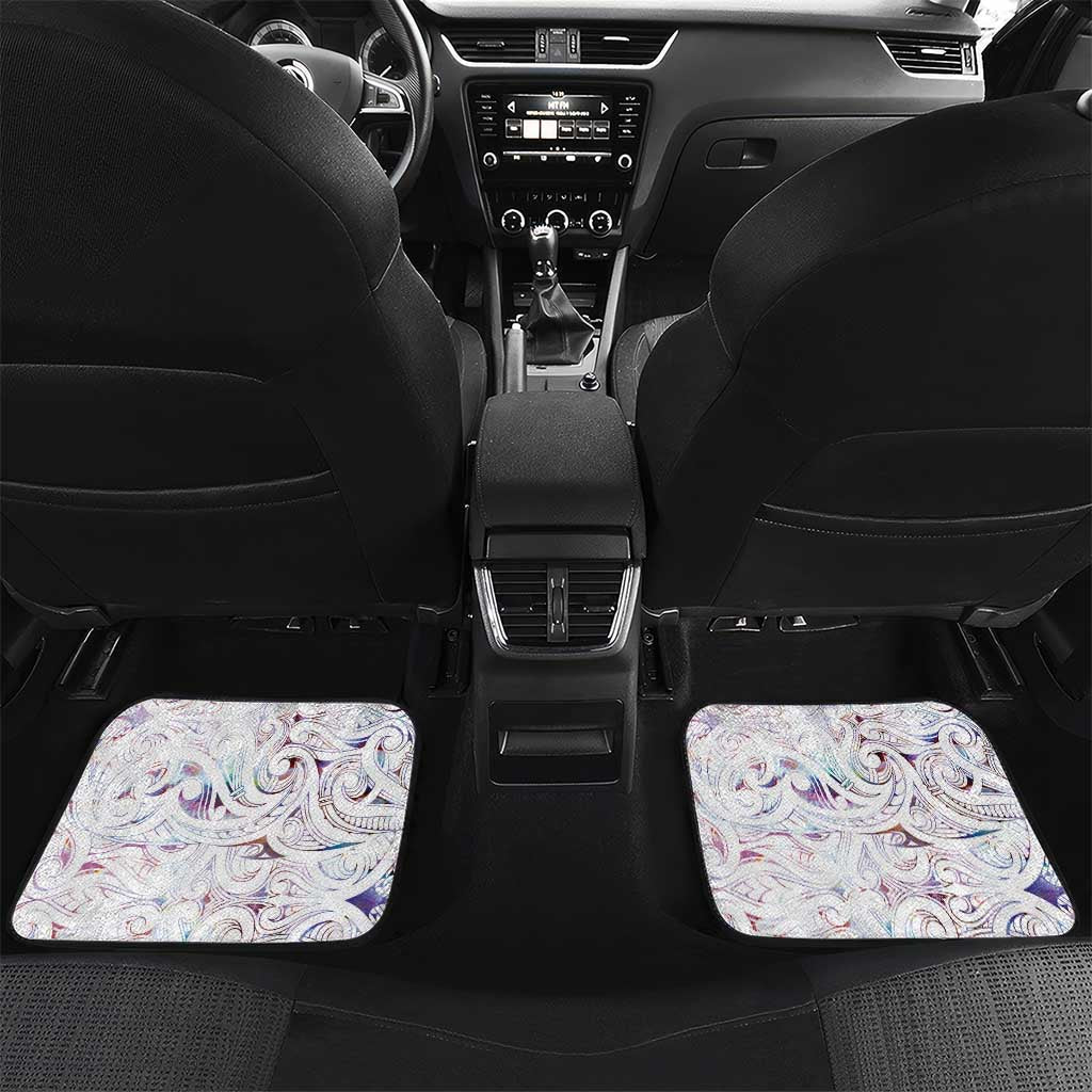 Custom New Zealand Aotearoa Car Mats Pink Maori Paua Shell Indigenous - Polynesian Pride
