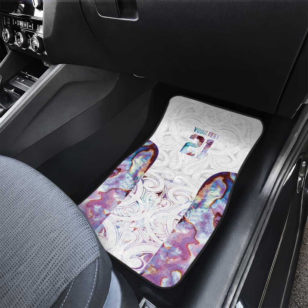 Custom New Zealand Aotearoa Car Mats Pink Maori Paua Shell Indigenous - Polynesian Pride