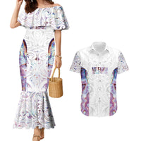 Custom New Zealand Aotearoa Couples Matching Mermaid Dress and Hawaiian Shirt Pink Maori Paua Shell Indigenous LT9 Pink - Polynesian Pride