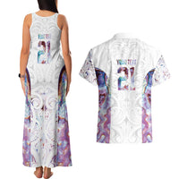 Custom New Zealand Aotearoa Couples Matching Tank Maxi Dress and Hawaiian Shirt Pink Maori Paua Shell Indigenous LT9 - Polynesian Pride