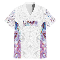 Custom New Zealand Aotearoa Family Matching Mermaid Dress and Hawaiian Shirt Pink Maori Paua Shell Indigenous LT9 Dad's Shirt - Short Sleeve Pink - Polynesian Pride
