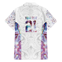 Custom New Zealand Aotearoa Family Matching Off The Shoulder Long Sleeve Dress and Hawaiian Shirt Pink Maori Paua Shell Indigenous LT9 - Polynesian Pride