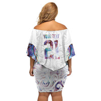 Custom New Zealand Aotearoa Family Matching Off Shoulder Short Dress and Hawaiian Shirt Pink Maori Paua Shell Indigenous LT9 - Polynesian Pride